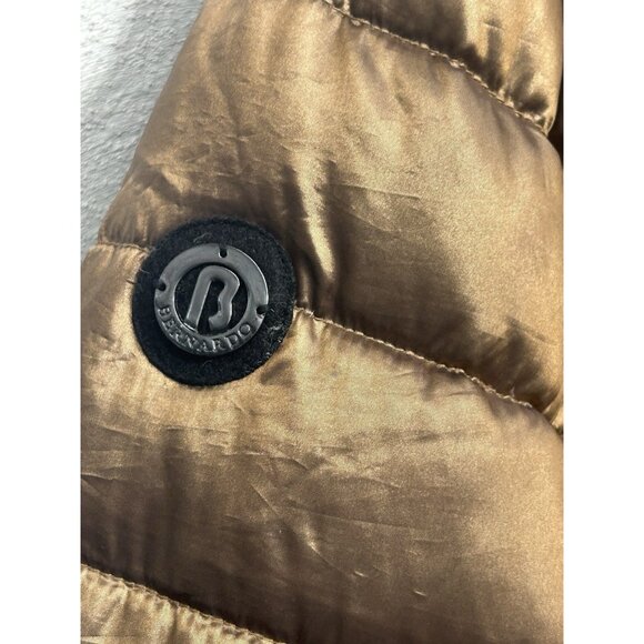 Bernardo Down Puffer Coat Womens XL Metallic Brown Gold Lightweight Outdoor - Picture 4 of 8